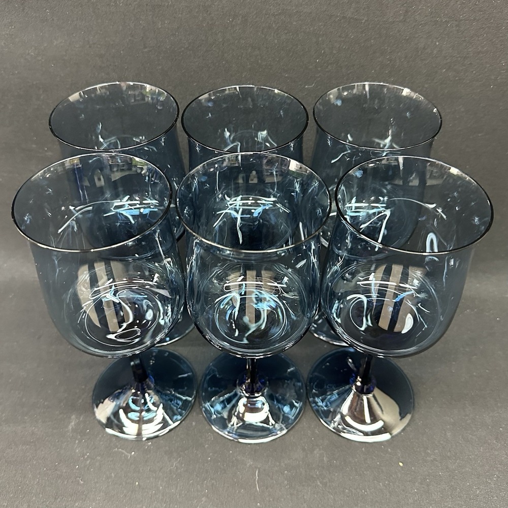 Lenox 'Blue Mist' 7 1/8" Crystal Water‎ Goblet, Set of 6 - Picture 3 of 14